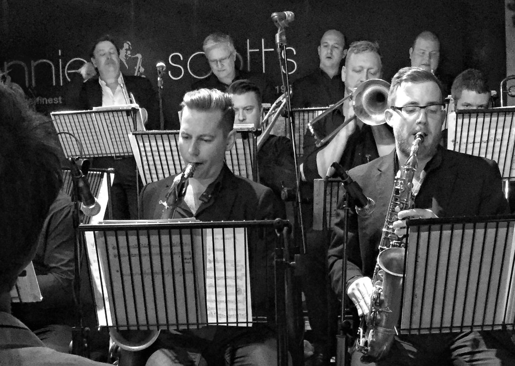The boys in the band blowing at Ronnie Scott's club