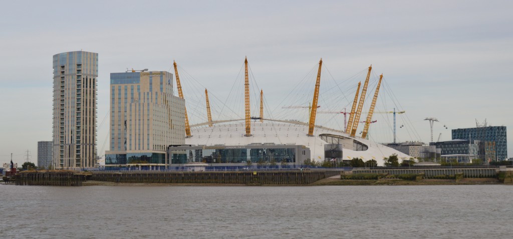 The o2 from the terrace of The Gun, Coldharbour Lane